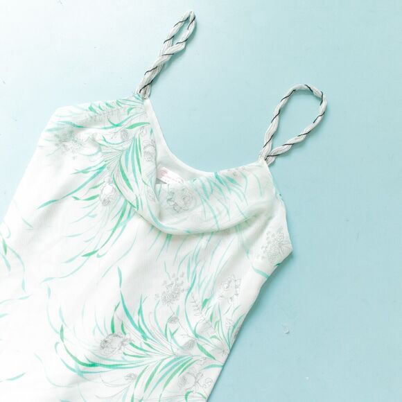 Oscar de la Renta Pink Label Floral Print Slip Dress Night Gown Size Medium - Picture 2 of 6